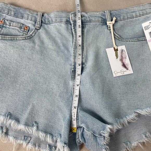 Jessica Simpson NWT Infinite High Waist Short in Skylark Size 32 Cutoff Fringe - Picture 14 of 15